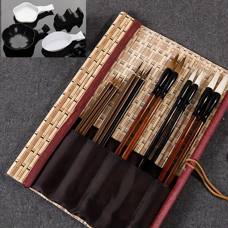 Photography Course - 17-piece set，Painting brush set, with bamboo