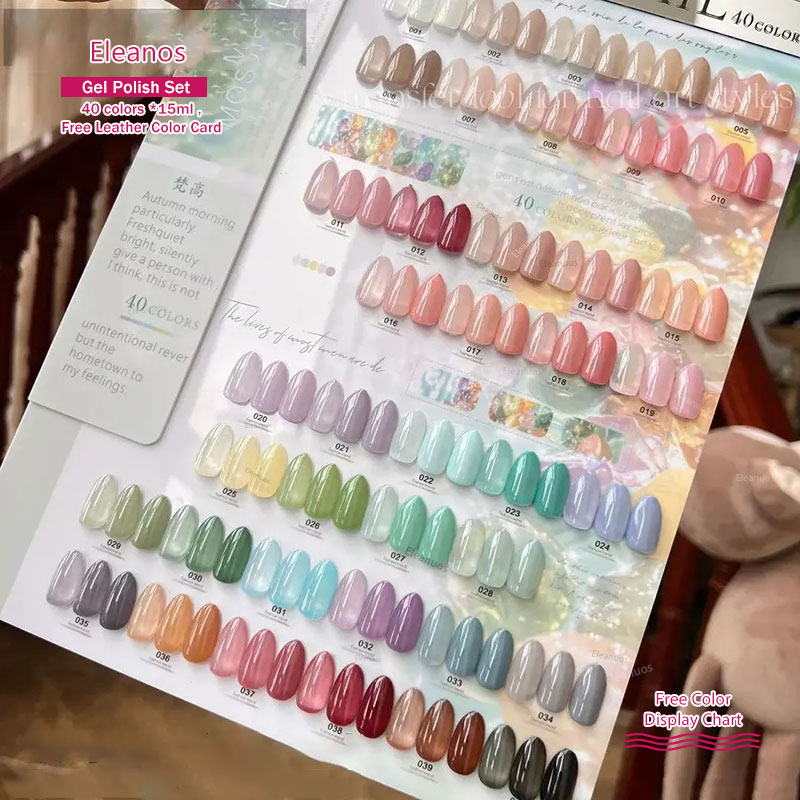 Eleanos 40 Colors 15ml Jelly G - đánh giá và giá Color Checker Card