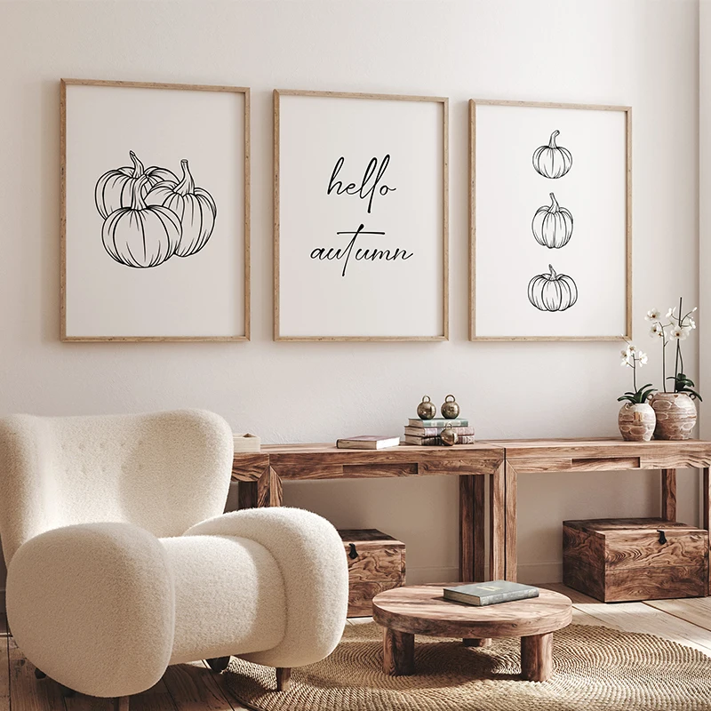 Set of 3 Pumpkin Minimalism Bl - đánh giá và giá Photography Black And White