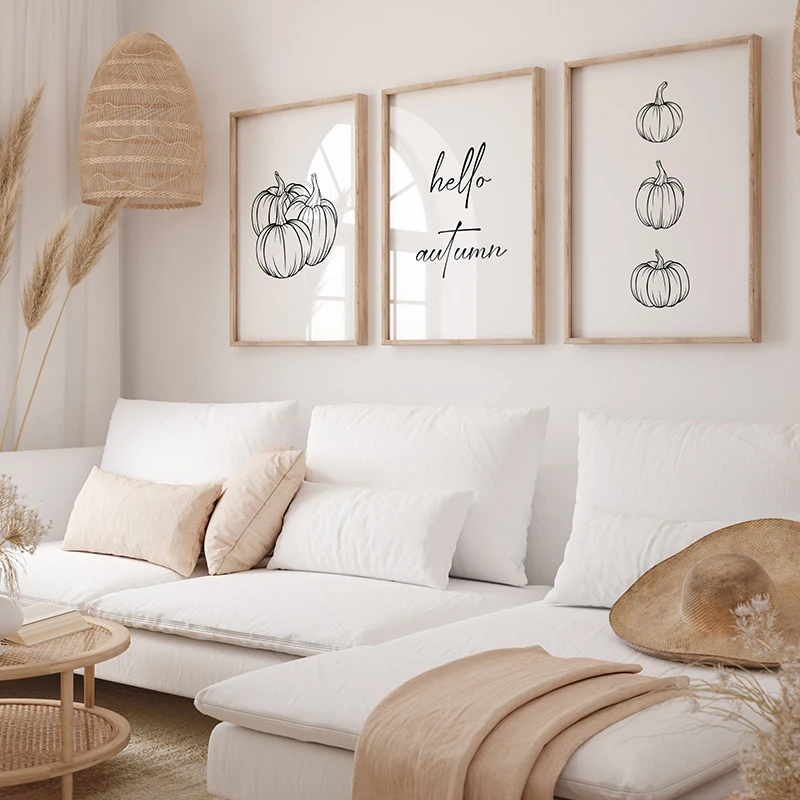 Set of 3 Pumpkin Minimalism Bl - đánh giá và giá Photography Black And White