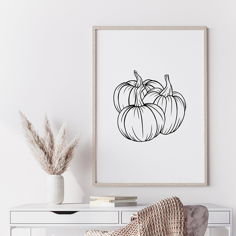 Set of 3 Pumpkin Minimalism Bl - đánh giá và giá Photography Black And White