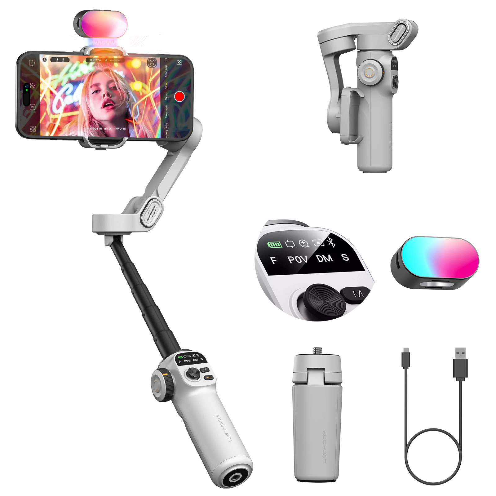 Aochuan Smart X2 Kit White 3 A - đánh giá và giá Handheld Stabilizer Gimbal